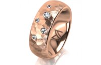 Ring 18 Karat Rotgold 7.0 mm diamantmatt 5 Brillanten G...