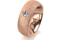 Ring 18 Karat Rotgold 7.0 mm kreismatt 1 Brillant G vs...