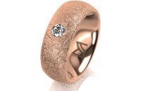 Ring 18 Karat Rotgold 7.0 mm kristallmatt 1 Brillant G vs...