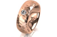 Ring 18 Karat Rotgold 7.0 mm diamantmatt 1 Brillant G vs...