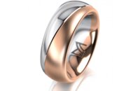 Ring 14 Karat Rot-/Weissgold 7.0 mm l&auml;ngsmatt