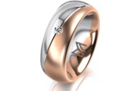 Ring 14 Karat Rot-/Weissgold 7.0 mm l&auml;ngsmatt 1...