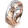 Ring 14 Karat Rot-/Weissgold 7.0 mm diamantmatt 1 Brillant G vs 0,025ct