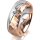 Ring 14 Karat Rot-/Weissgold 7.0 mm diamantmatt 1 Brillant G vs 0,065ct