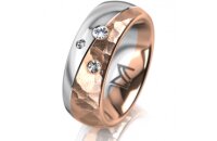 Ring 14 Karat Rot-/Weissgold 7.0 mm diamantmatt 3...