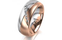 Ring 14 Karat Rot-/Weissgold 7.0 mm l&auml;ngsmatt 6...