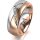 Ring 14 Karat Rot-/Weissgold 7.0 mm l&auml;ngsmatt 6 Brillanten G vs Gesamt 0,080ct
