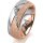 Ring 14 Karat Rot-/Weissgold 7.0 mm kreismatt 6 Brillanten G vs Gesamt 0,080ct