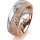 Ring 14 Karat Rot-/Weissgold 7.0 mm kristallmatt 6 Brillanten G vs Gesamt 0,080ct