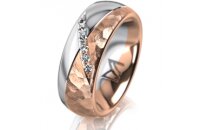 Ring 14 Karat Rot-/Weissgold 7.0 mm diamantmatt 6...