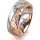 Ring 14 Karat Rot-/Weissgold 7.0 mm diamantmatt 6 Brillanten G vs Gesamt 0,080ct