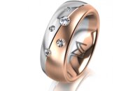 Ring 14 Karat Rot-/Weissgold 7.0 mm l&auml;ngsmatt 5...