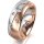 Ring 14 Karat Rot-/Weissgold 7.0 mm längsmatt 5 Brillanten G vs Gesamt 0,095ct