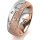 Ring 14 Karat Rot-/Weissgold 7.0 mm kristallmatt 5 Brillanten G vs Gesamt 0,095ct