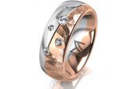 Ring 14 Karat Rot-/Weissgold 7.0 mm diamantmatt 5...