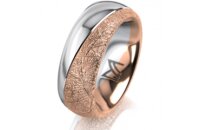 Ring 18 Karat Rot-/Weissgold 7.0 mm kristallmatt