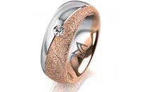 Ring 18 Karat Rot-/Weissgold 7.0 mm kristallmatt 1...