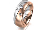 Ring 18 Karat Rot-/Weissgold 7.0 mm l&auml;ngsmatt 3...