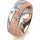 Ring 18 Karat Rot-/Weissgold 7.0 mm kreismatt 3 Brillanten G vs Gesamt 0,070ct