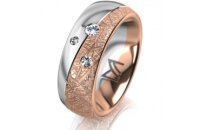 Ring 18 Karat Rot-/Weissgold 7.0 mm kristallmatt 3...