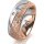 Ring 18 Karat Rot-/Weissgold 7.0 mm kristallmatt 3 Brillanten G vs Gesamt 0,070ct