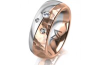 Ring 18 Karat Rot-/Weissgold 7.0 mm diamantmatt 3...