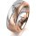 Ring 18 Karat Rot-/Weissgold 7.0 mm sandmatt 6 Brillanten G vs Gesamt 0,080ct
