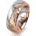 Ring 18 Karat Rot-/Weissgold 7.0 mm diamantmatt 6 Brillanten G vs Gesamt 0,080ct