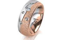 Ring 18 Karat Rot-/Weissgold 7.0 mm kreismatt 5...