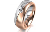 Ring 18 Karat Rot-/Weissgold 7.0 mm l&auml;ngsmatt 1...