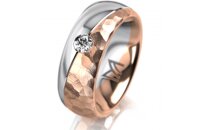 Ring 18 Karat Rot-/Weissgold 7.0 mm diamantmatt 1...