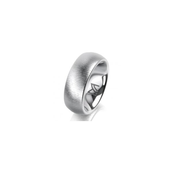 Ring 14 Karat Weissgold 7.0 mm sandmatt