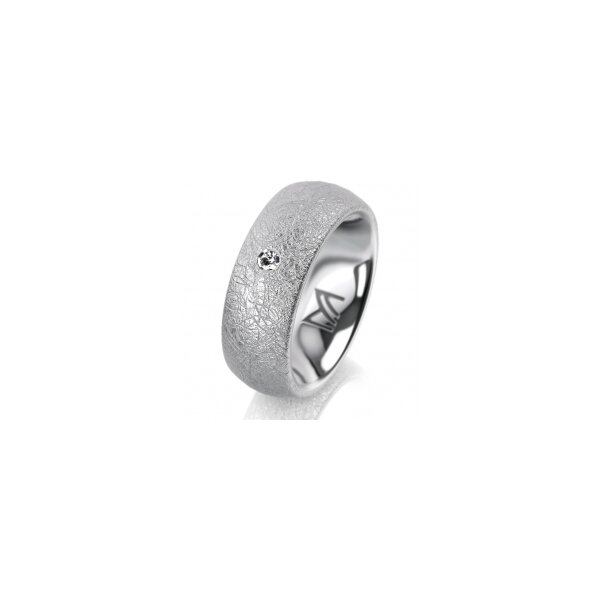 Ring 14 Karat Weissgold 7.0 mm kreismatt 1 Brillant G vs 0,025ct