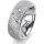 Ring 14 Karat Weissgold 7.0 mm kristallmatt 3 Brillanten G vs Gesamt 0,070ct