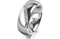 Ring 14 Karat Weissgold 7.0 mm poliert 6 Brillanten G vs...