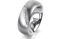 Ring 14 Karat Weissgold 7.0 mm l&auml;ngsmatt 6...