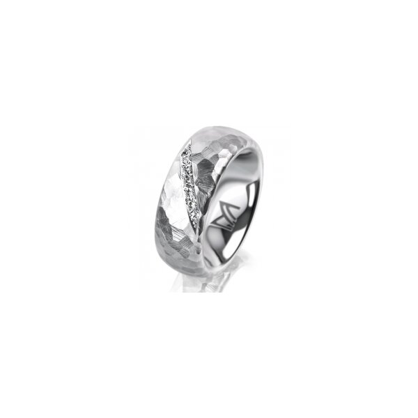 Ring 14 Karat Weissgold 7.0 mm diamantmatt 6 Brillanten G vs Gesamt 0,080ct