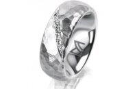 Ring 14 Karat Weissgold 7.0 mm diamantmatt 6 Brillanten G...