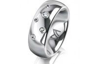 Ring 14 Karat Weissgold 7.0 mm poliert 5 Brillanten G vs...