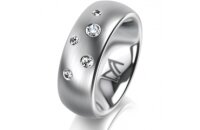Ring 14 Karat Weissgold 7.0 mm l&auml;ngsmatt 5...