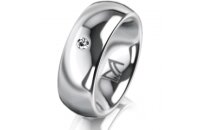 Ring 18 Karat Weissgold 7.0 mm poliert 1 Brillant G vs...