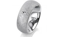 Ring 18 Karat Weissgold 7.0 mm kreismatt 1 Brillant G vs...