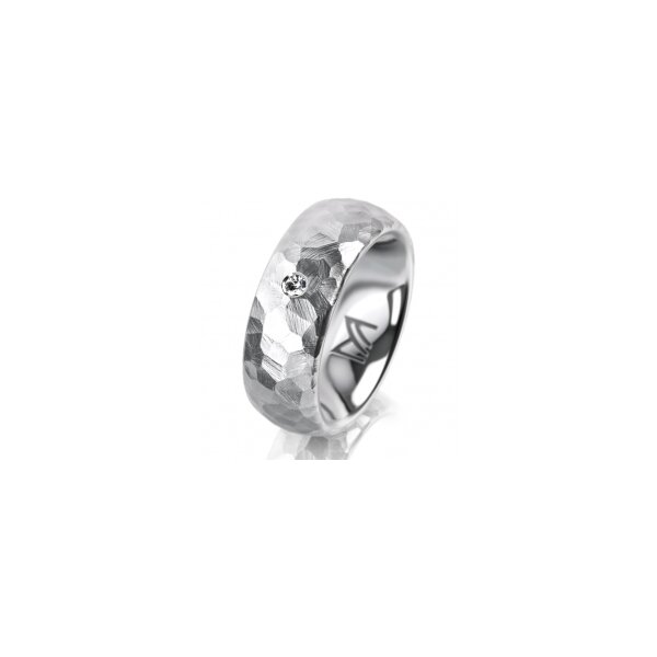 Ring 18 Karat Weissgold 7.0 mm diamantmatt 1 Brillant G vs 0,025ct