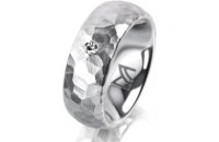 Ring 18 Karat Weissgold 7.0 mm diamantmatt 1 Brillant G...