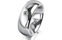 Ring 18 Karat Weissgold 7.0 mm poliert 1 Brillant G vs...