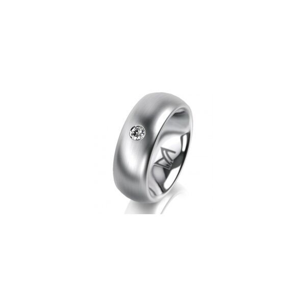 Ring 18 Karat Weissgold 7.0 mm l&auml;ngsmatt 1 Brillant G vs 0,065ct