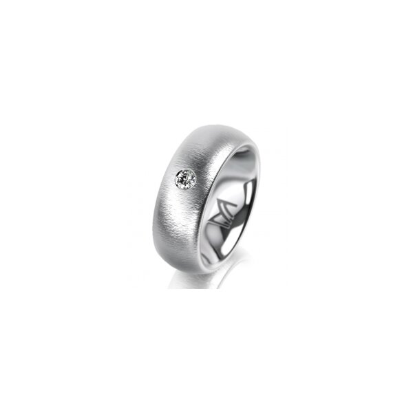 Ring 18 Karat Weissgold 7.0 mm sandmatt 1 Brillant G vs 0,065ct