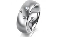 Ring 18 Karat Weissgold 7.0 mm l&auml;ngsmatt 3...
