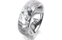 Ring 18 Karat Weissgold 7.0 mm diamantmatt 3 Brillanten G...