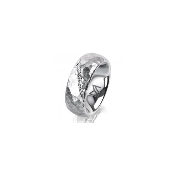 Ring 18 Karat Weissgold 7.0 mm diamantmatt 6 Brillanten G vs Gesamt 0,080ct